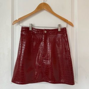 I.AM.GIA Logan faux burgundy red leather mini  skirt XS extra small